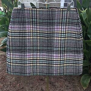 Loft Tweed Multiple Color Stripe Mini Skirt